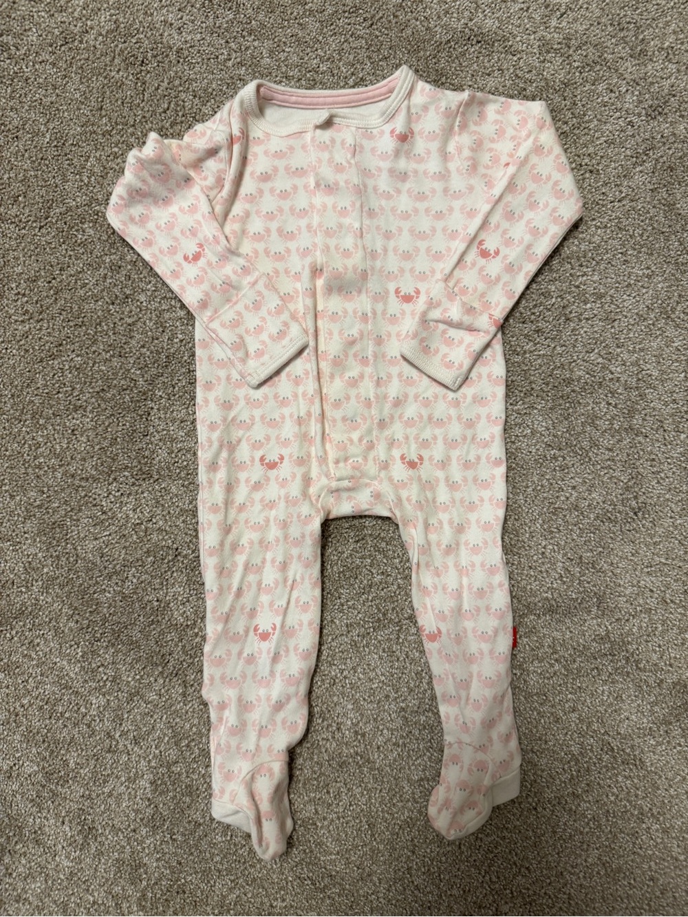 Magnetic Me Pink Crab Footie 3-6m